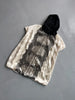 ROBERTO CAVALLI – 1990s PLEATED LACE HOODED BLOUSE