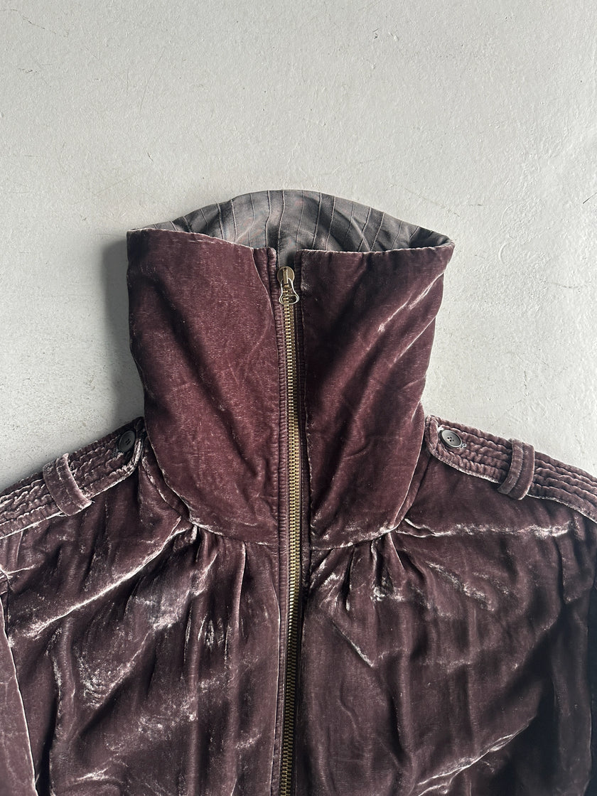 ANTONIO MARRAS - early 2000s VELVET FUNNEL NECK BOMBER JACKET