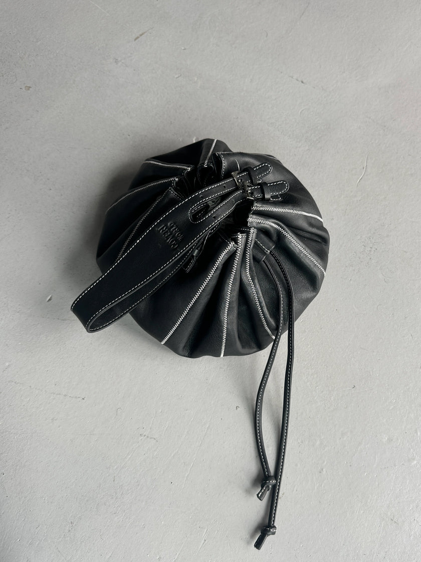 ENRICO COVERI - 1990s LEATHER BUCKET BAG