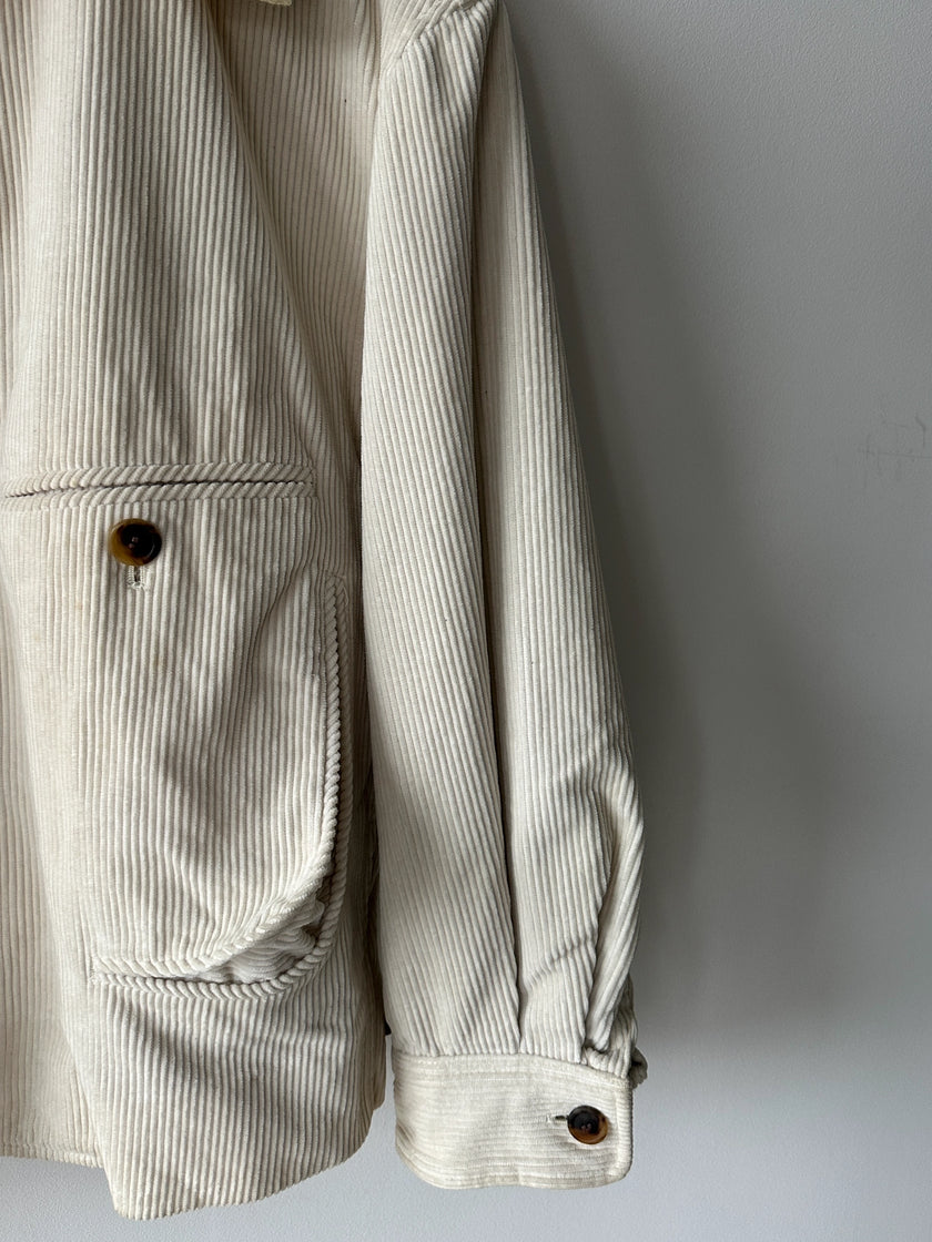 ISSEY MIYAKE - 1990s CROP FIT CORDUROY JACKET WITH SQUARE COLLAR