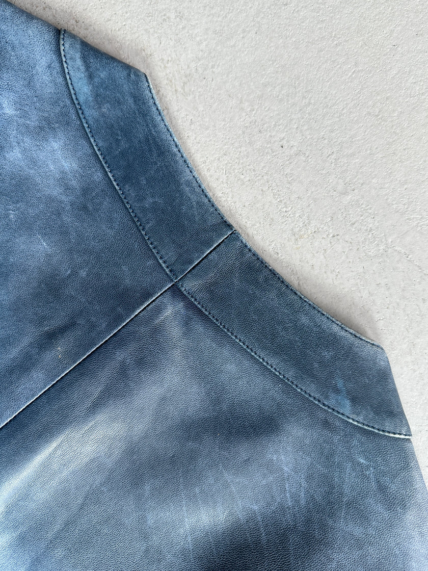 CHLOÉ - 2000s CROPPED FIT DISTRESSED LEATHER JACKET