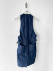 ISSEY MIYAKE PLANTATION - 1980s DENIM MINI DUNGAREE DRESS