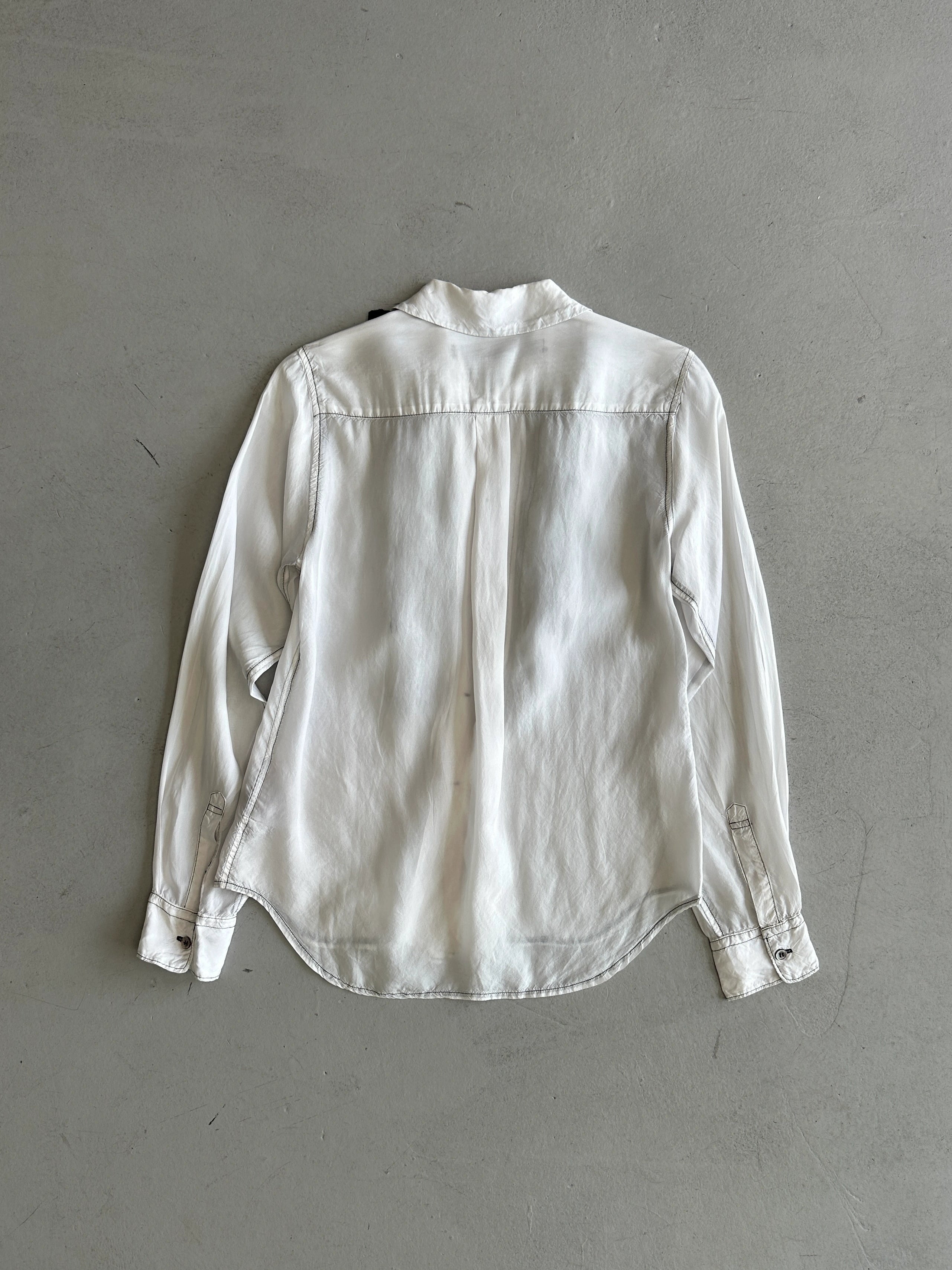 COMME DES GARÇONS - A/W 2010 RUFLLED FRONT SILKY LONG SLEEVE SHIRT