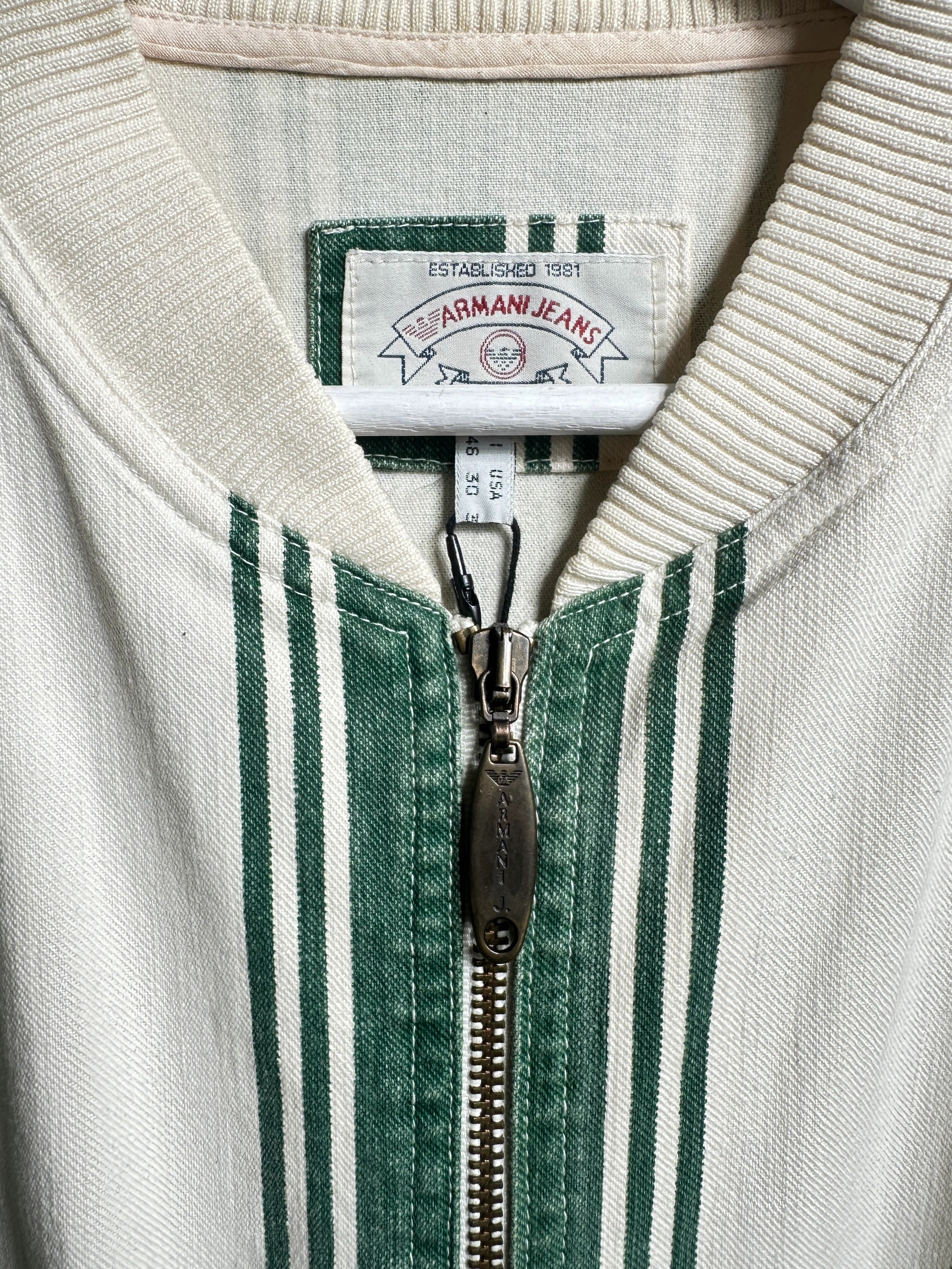 ARMANI JEANS - S/S 1992-1993 STRIPED COTTON BOMBER JACKET