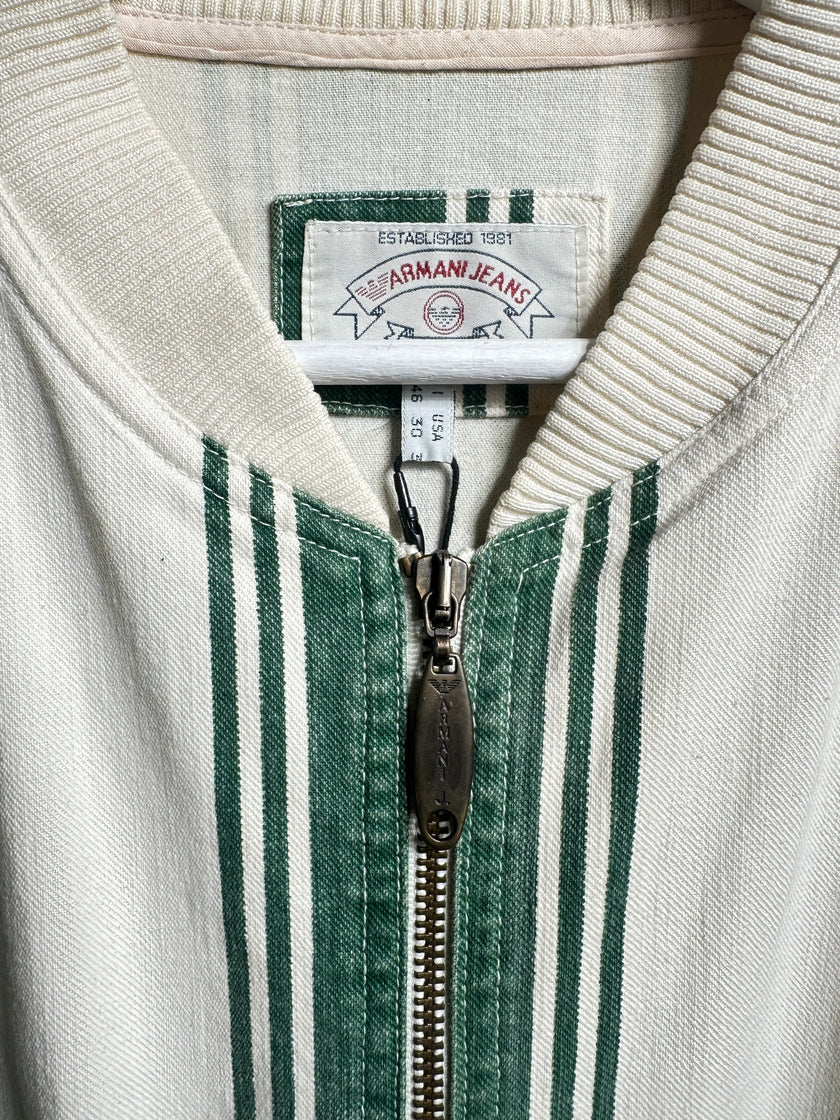 ARMANI JEANS - S/S 1992-1993 STRIPED COTTON BOMBER JACKET
