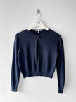 EMPORIO ARMANI - 1980s OPEN SLIT FRONT CROP FIT LONG SLEEVE TOP