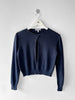 EMPORIO ARMANI - 1980s OPEN SLIT FRONT CROP FIT LONG SLEEVE TOP