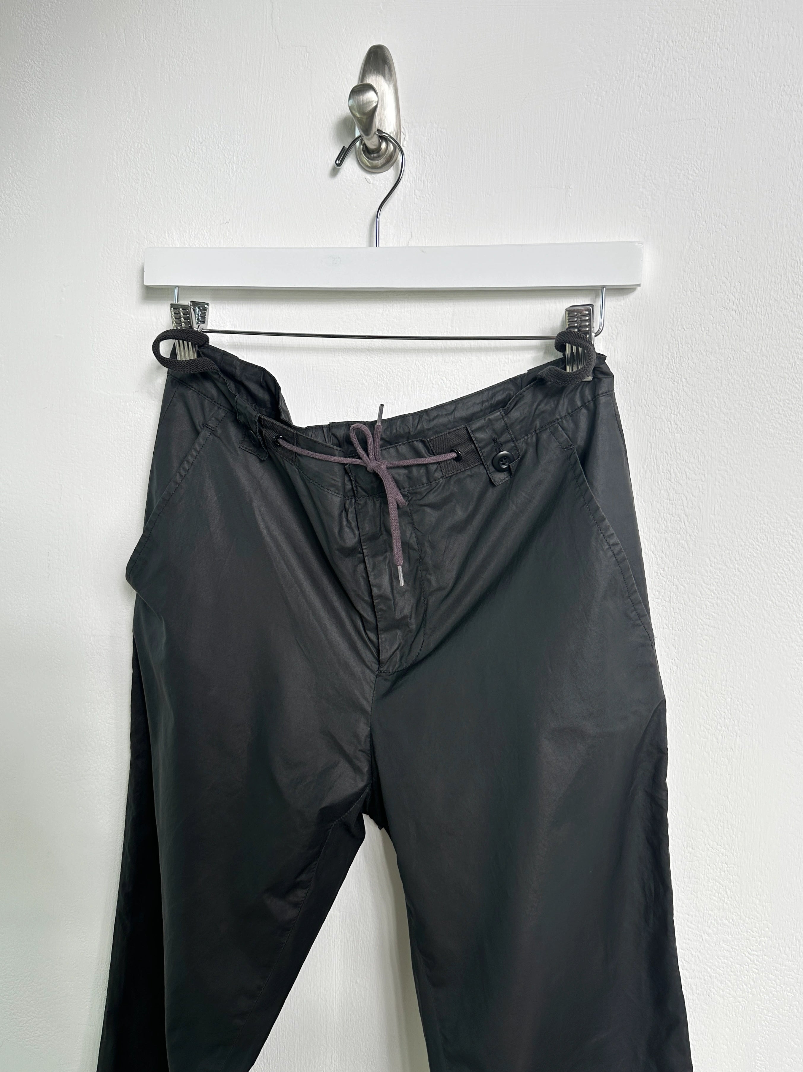 HELMUT LANG - S/S 2000 COATED TECHNICAL TROUSERS WITH DRAWSTRING AT WAIST