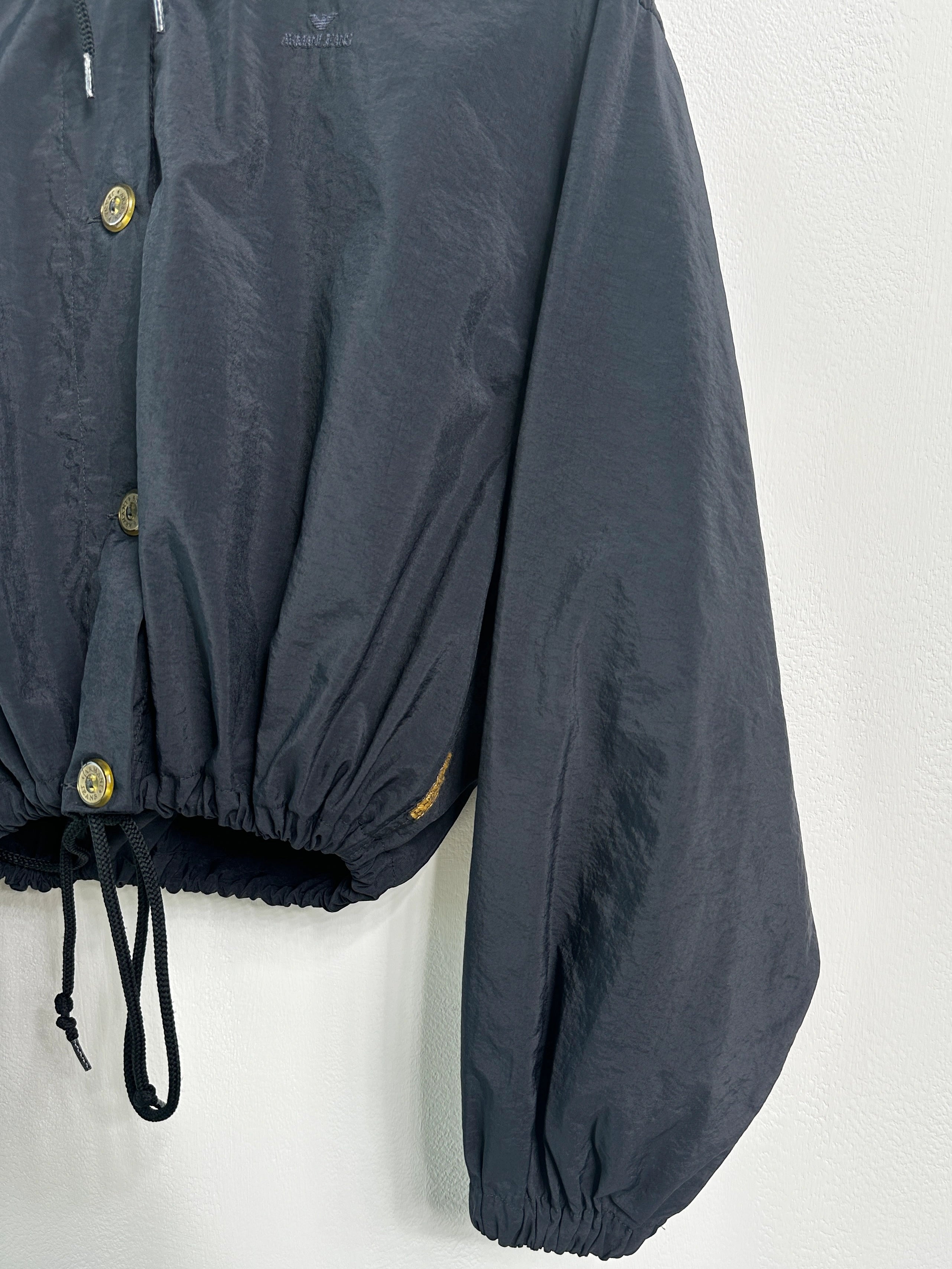 ARMANI JEANS - 1990s CROP FIT NYLON HOODED JACKET