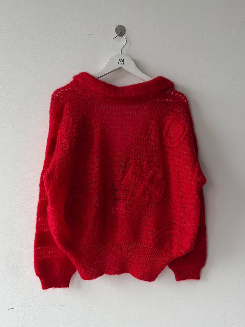KANSAI YAMAMOTO - 1980s OPEN BACK BOXY FIT KNIT JUMPER