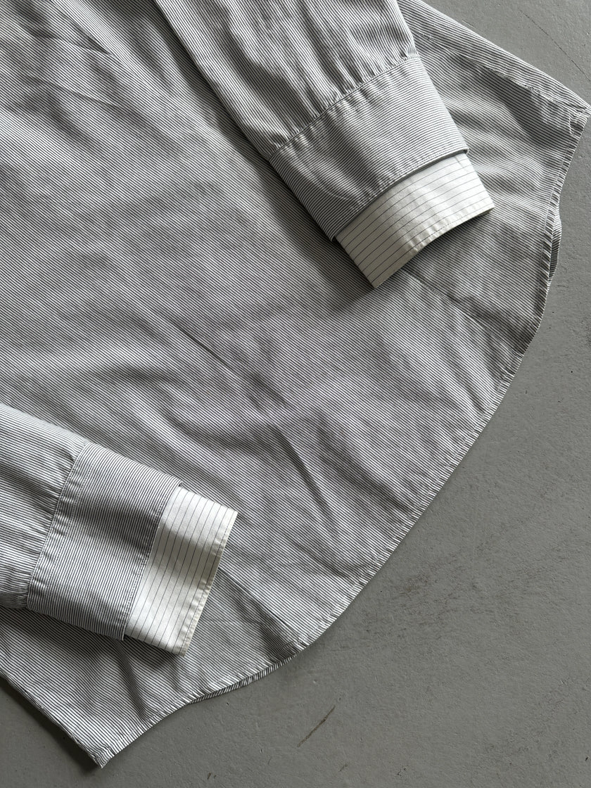 NEIL BARRETT - 2000s DOUBLE SLEEVE STRIPED SHIRT