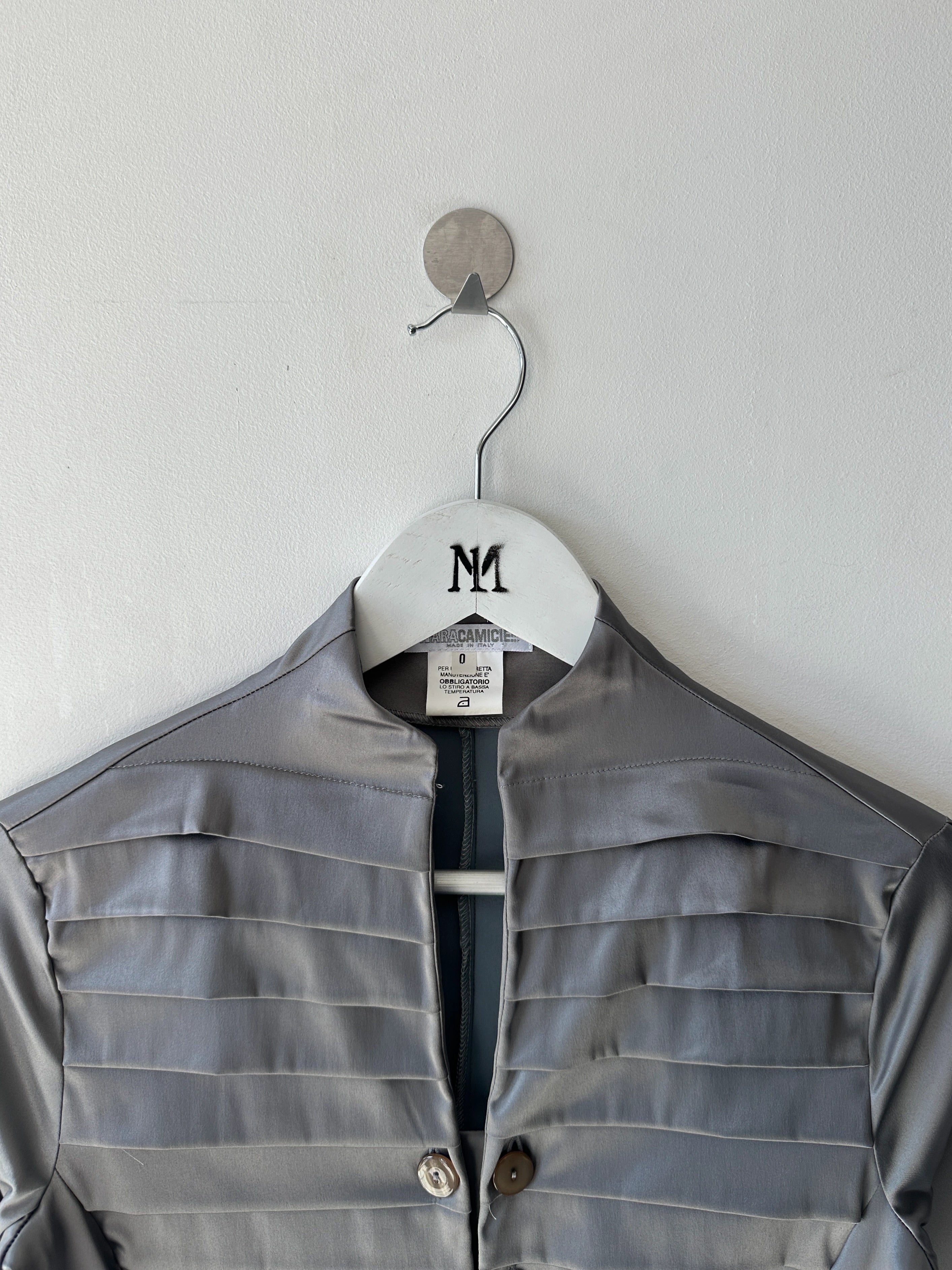 ITALIAN LABEL 1990 SATIN BUTTONED BLOUSE