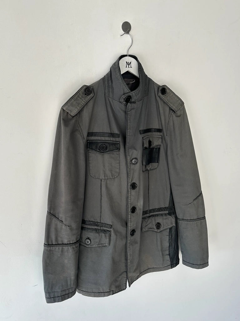 BIKKEMBERGS - S/S 2008 JACKET WITH LEATHER PANELS