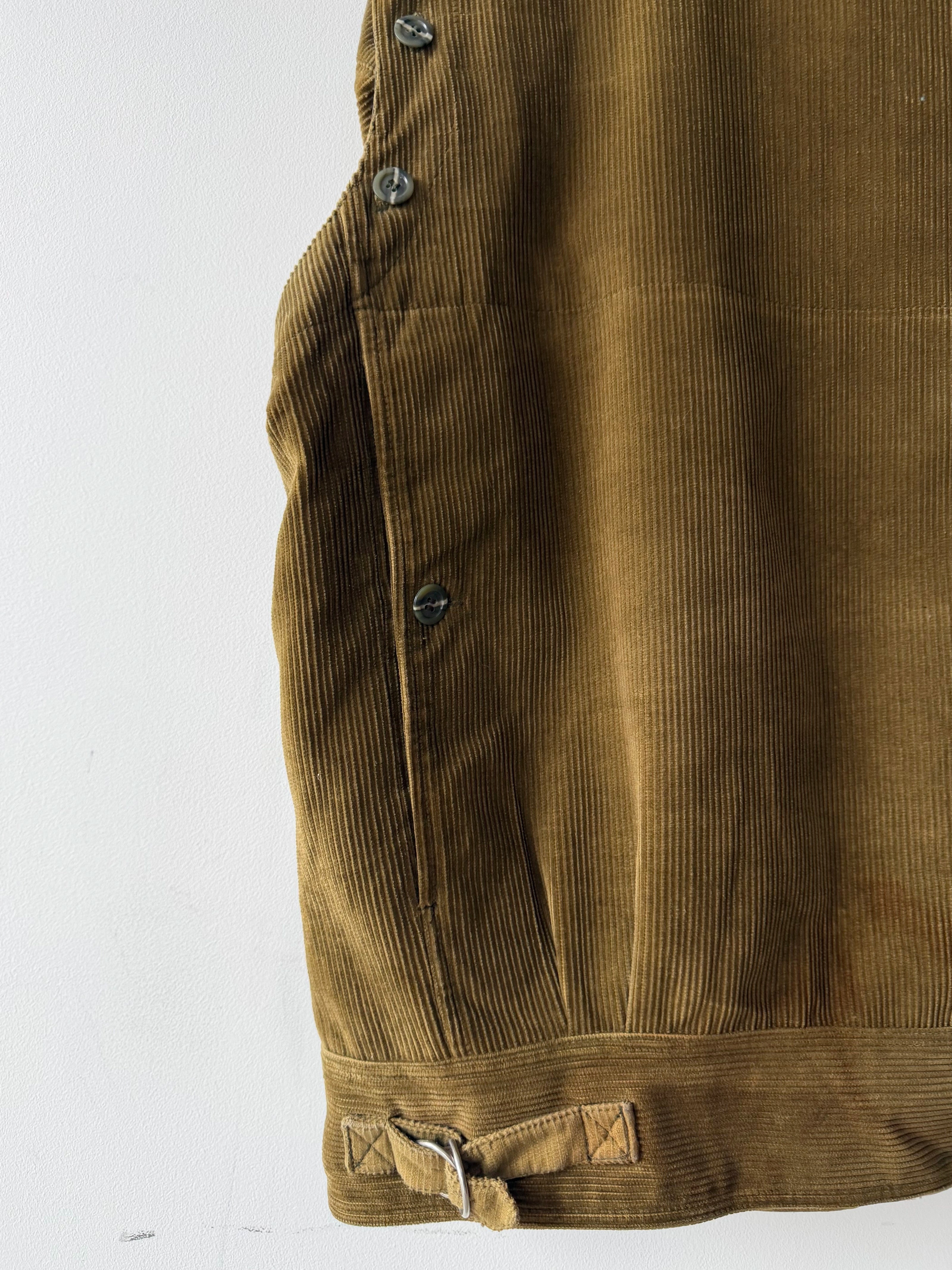 ITALIAN LABEL 1980s 2 IN 1 CORDUROY JACKET GILET WITH REMOVABLE SLEEVE