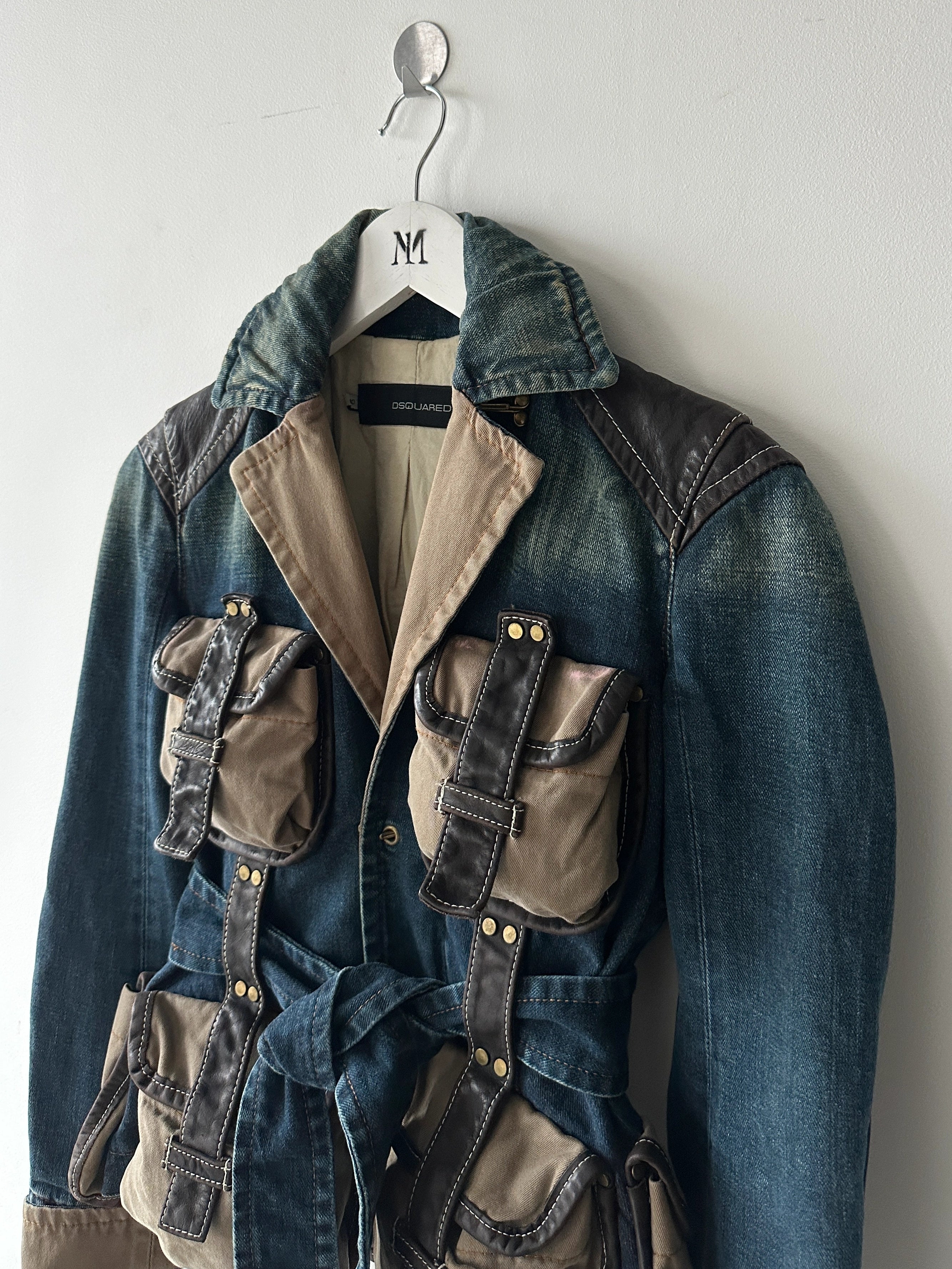 DSQUARED2 - F/W 2004 WRAP AROUND POCKETS FITTED DENIM JACKET