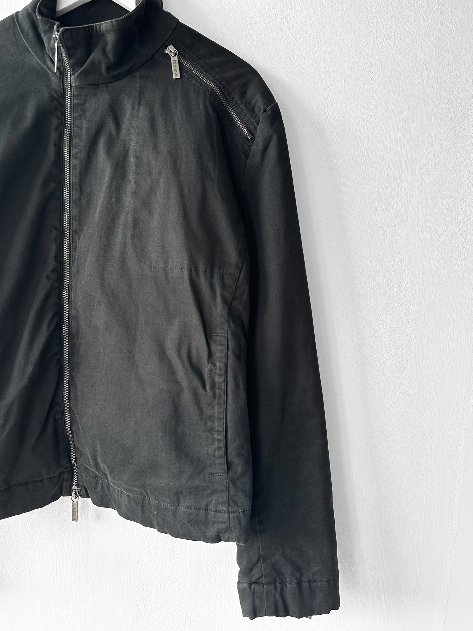 BIKKEMBERGS - early 2000s LOGO TAPE AT BACK BIKER JACKET
