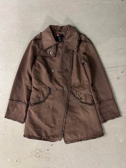 DIESEL - 2005 DOUBLE-BREASTED COAT WITH RAW EDGE DETAIL