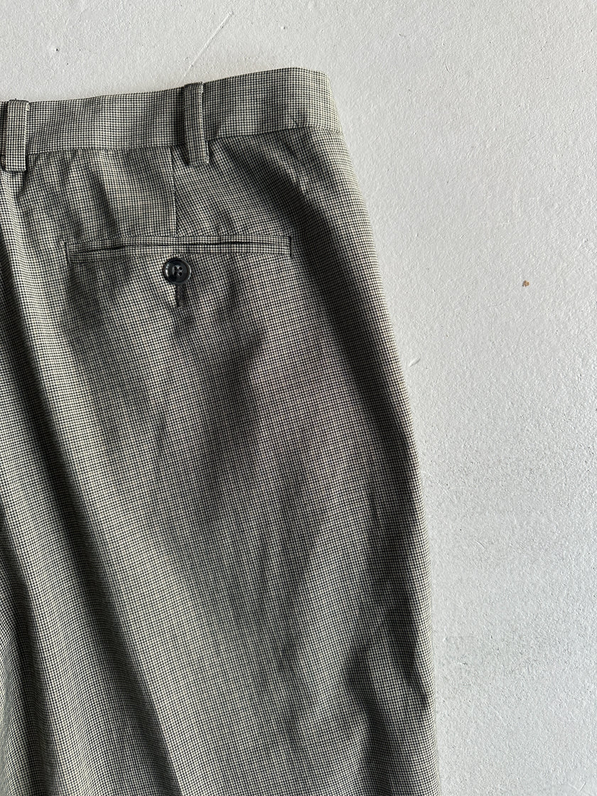 RALPH LAUREN - 2000s TURN UP HEM PLEATED TAILORED TROUSERS