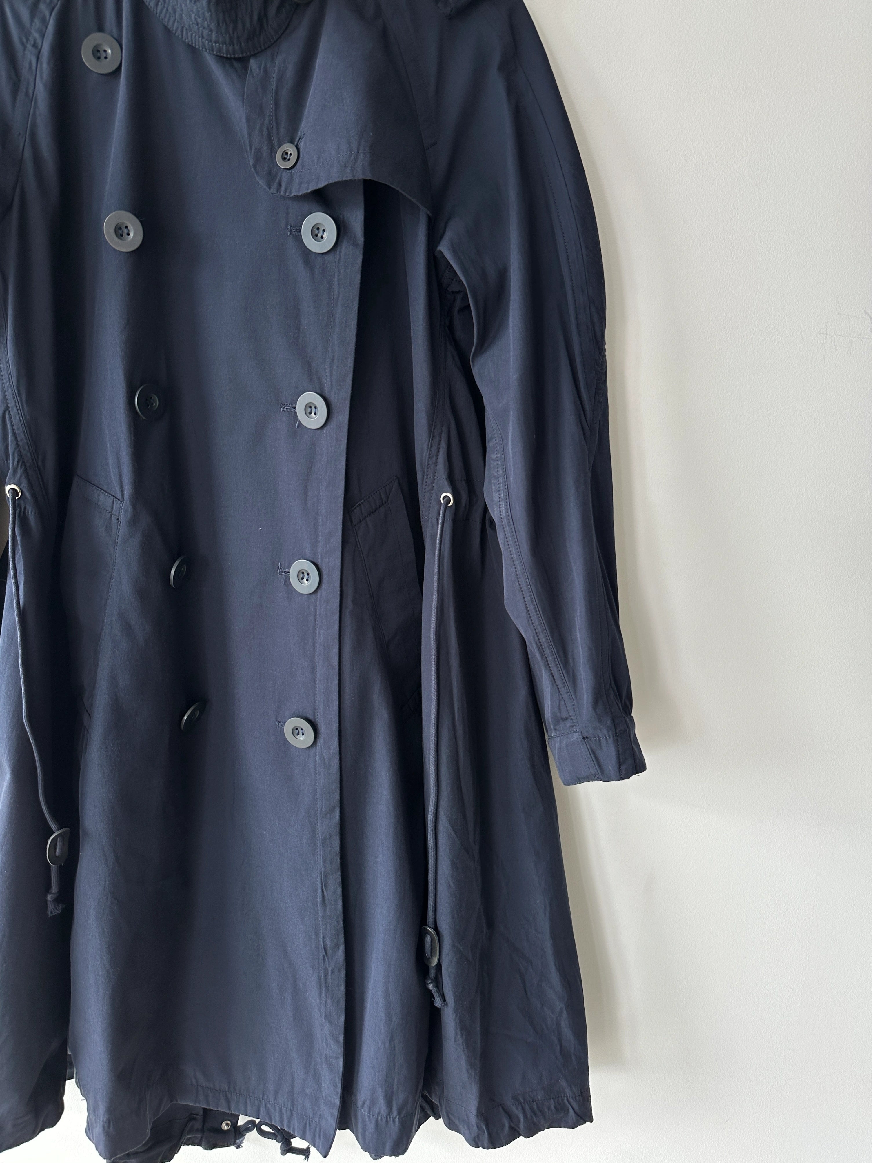 SACAI - S/S 2017 DOUBLE BREASTED TRENCH COAT WITH DRAWCORD GATHERED HEM