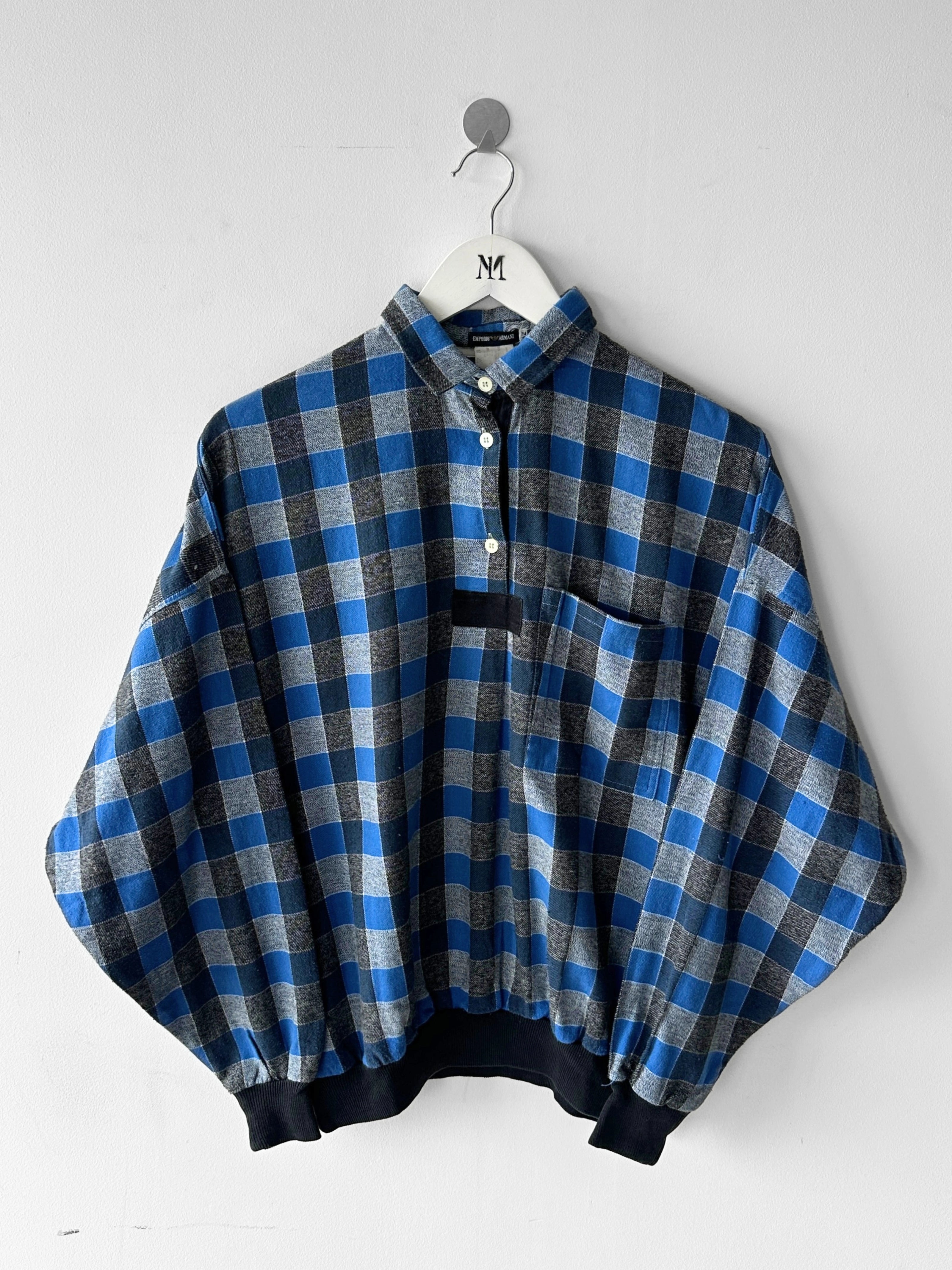 EMPORIO ARMANI - 1980s BOXY FIT CHECKED BLOUSON