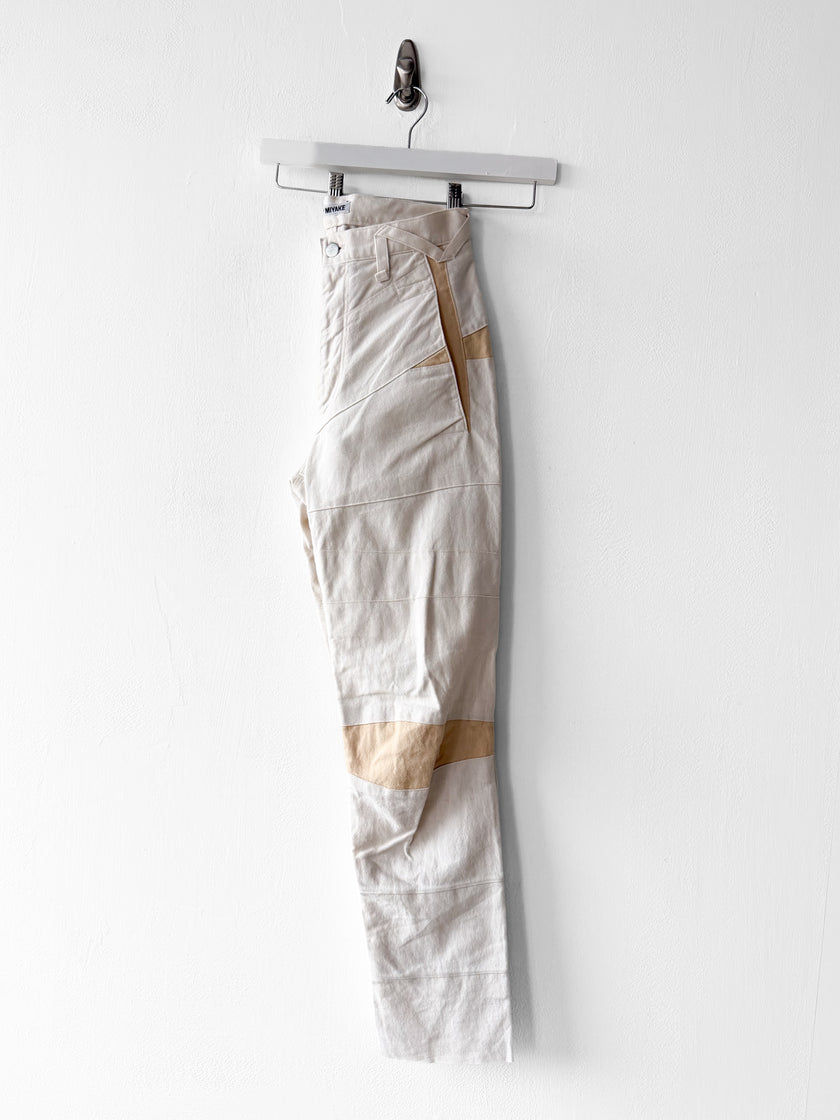 ISSEY MIYAKE - S/S 1997 PANELLED TROUSERS WITH GEOMETRIC BELT LOOPS DETAILING