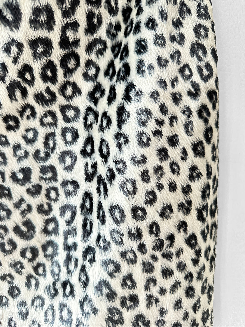 VERSUS BY GIANNI VERSACE - F/W 1994 LEOPARD PRINT FAUX FUR MINI SKIRT