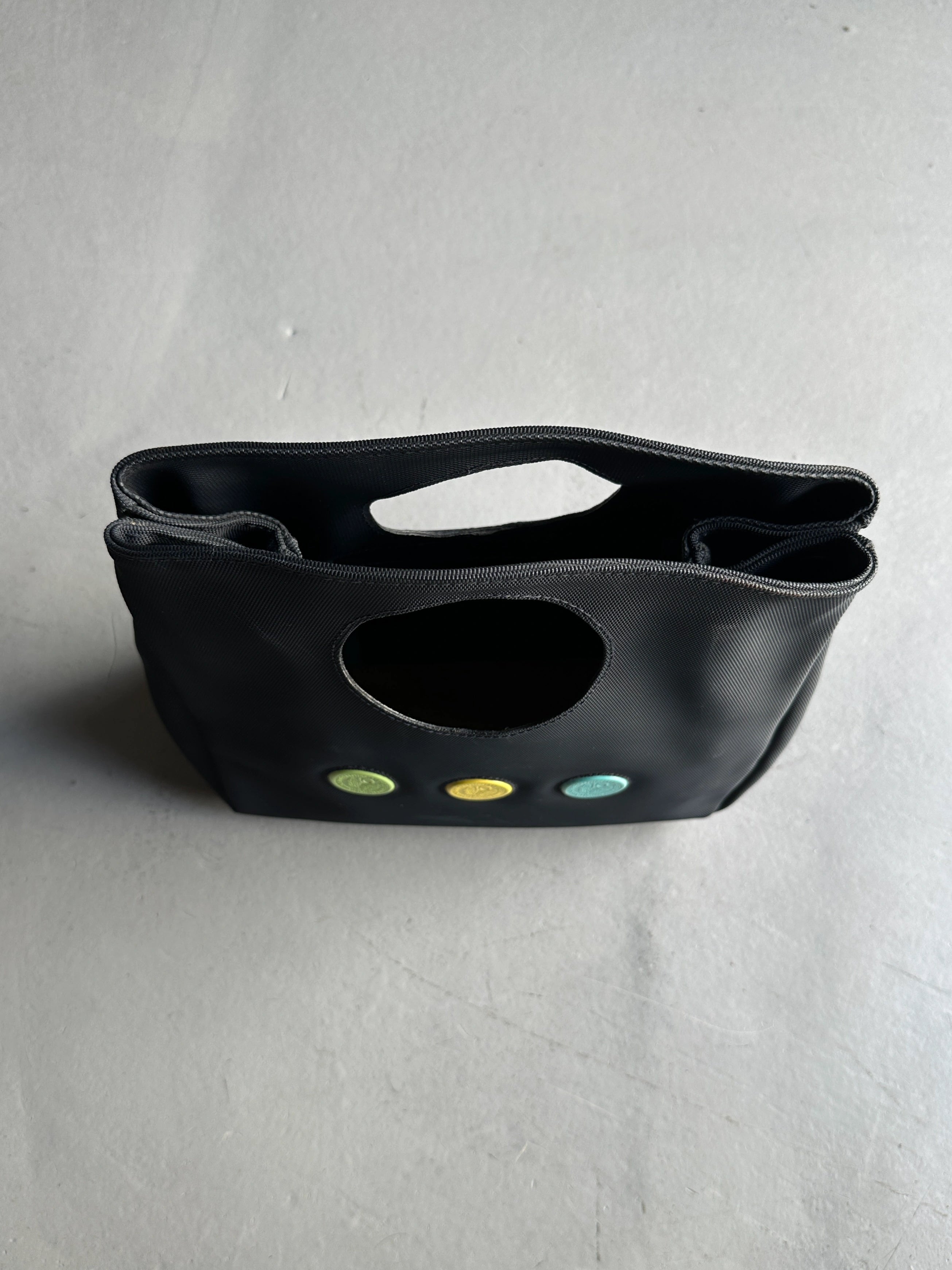 FENDISSIME - 1990s CUT OUT HANDLE TEXTURED HANDBAG