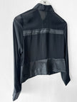 KANSAI YAMAMOTO - late 1990s CROP FIT SHEER JACKET WITH SATIN PANELING