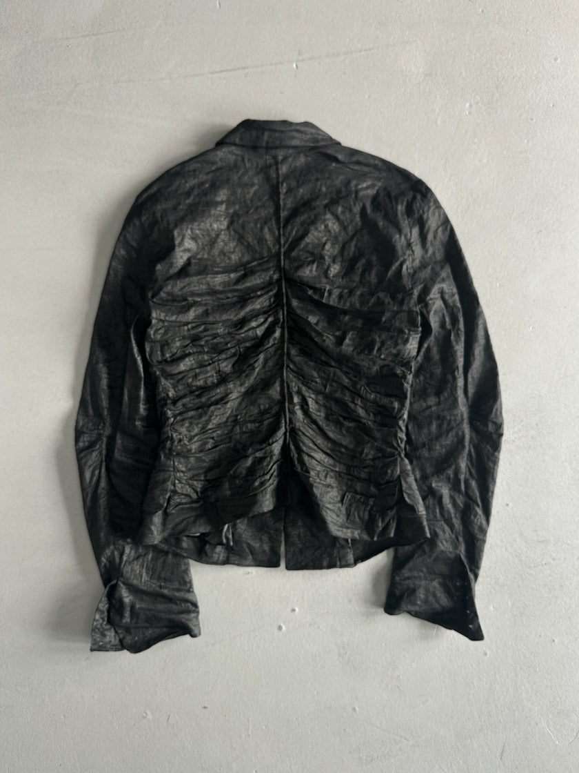 PLEIN SUD - 1990s RUCHED FRONT AND BACK METALLIC BLAZER