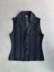 1990s V NECK MESH VEST TOP