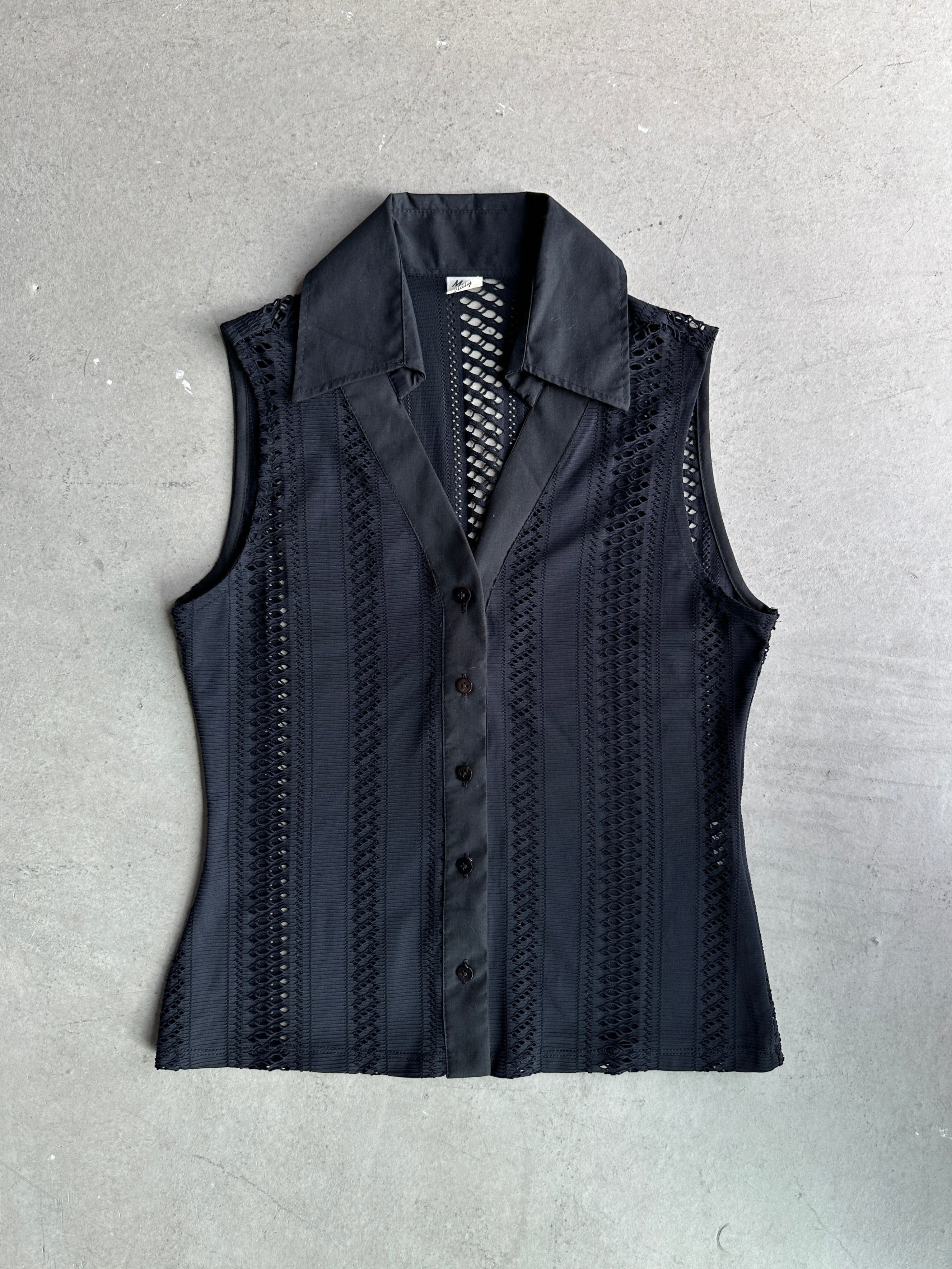 1990s V NECK MESH VEST TOP