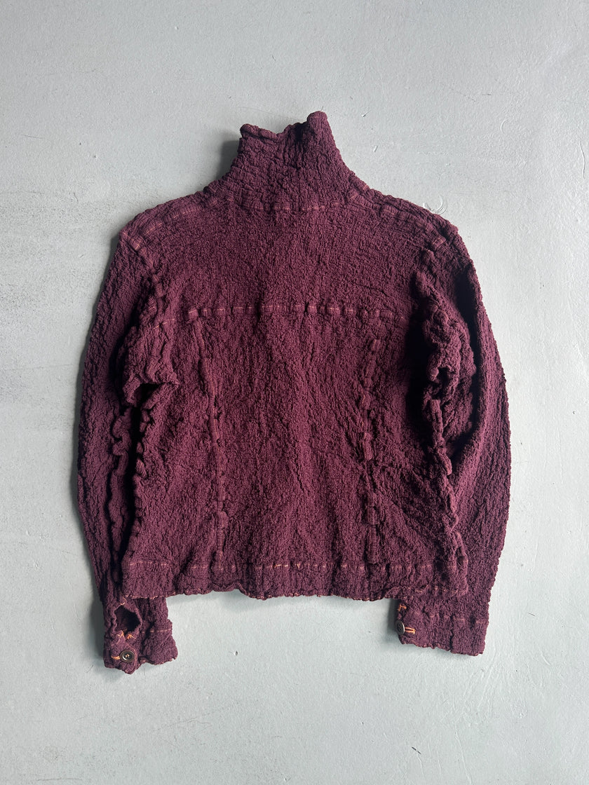 ISSEY MIYAKE ME - 2000s RUCHED JACKET WITH CONTRASTING SEAMS