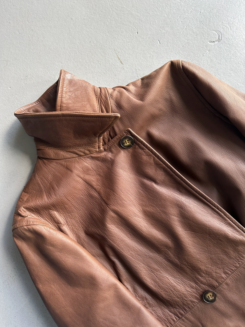 EMPORIO ARMANI - 1980s DOUBLE BREASTED LEATHER JACKET