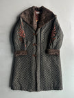 KANSAI YAMAMOTO - 1990s OVERSIZED QUILTED COAT WITH FUR COLLAR