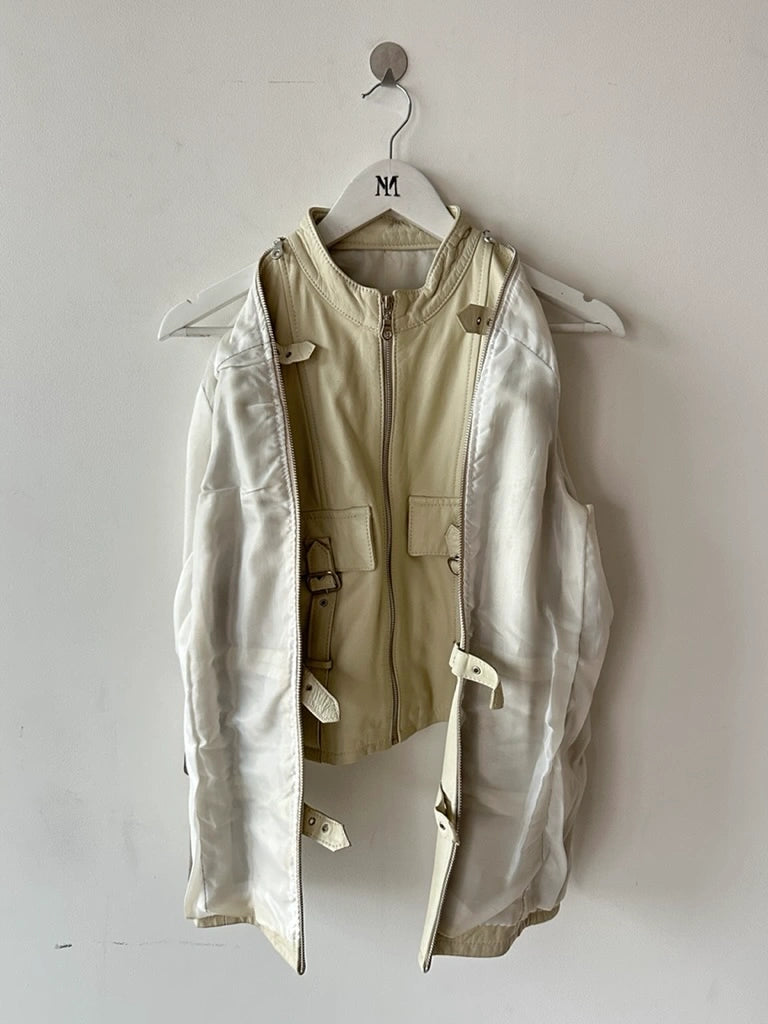 2000s CROP FIT BIKER LEATHER JACKET