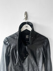 GIANFRANCO FERRÉ - early 2000s SOFT LEATHER CROP FIT JACKET WITH FUNNEL NECK