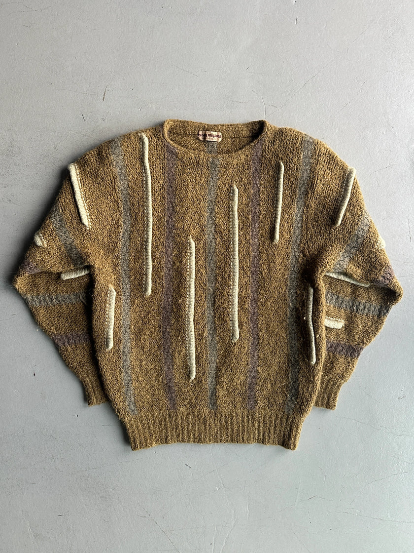 ISSEY MIYAKE - early 1980s 3D KNIT JUMPER WITH PADDED SHOULDERS