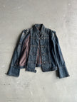 ARMANI JEANS - 2000s INDIGO SERIES 002 MAJORETTE DENIM JACKET WITH SIDE ZIP