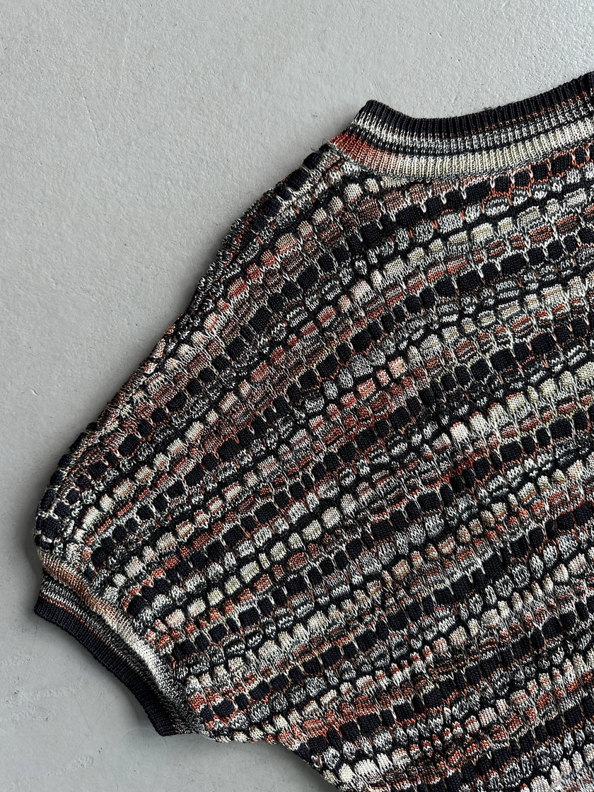 MISSONI - 1990s SHORT SLEEVE KNIT TOP