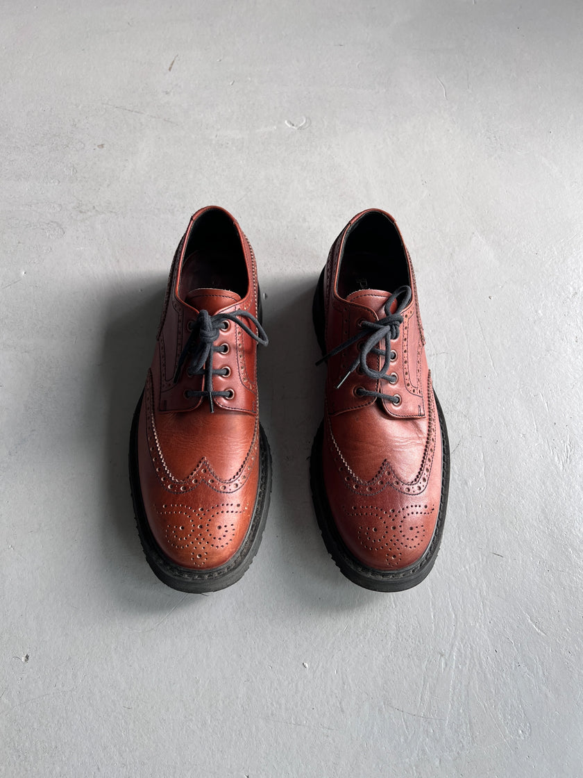 PRADA - 2000s LEATHER BROGUE SHOES