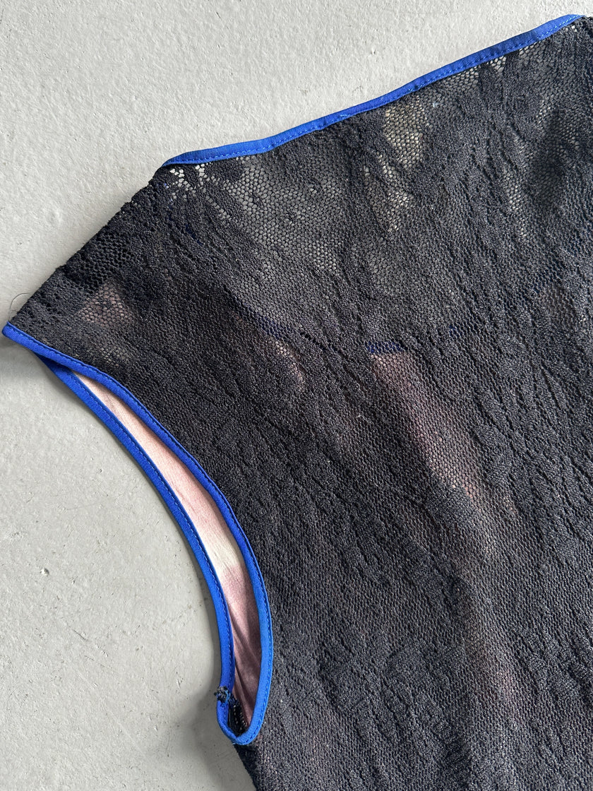 DOLCE & GABBANA - S/S 1998 VIRGIN MARY PRINT MESH BACK VEST TOP