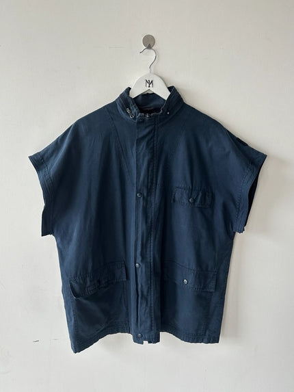 VALENTINO - 1980s 2 IN 1 COTON JACKET VEST WITH BACK PANEL DETAIL
