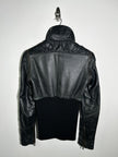 DOLCE & GABBANA - S/S 2003 2 IN 1 LEATHER JACKET WITH PANELED WAIST AND ZIP OFF SLEEVE