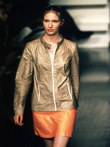 VIVIENNE TAM - S/S 1999 PAPER TEXTURE CRINKLED LIGHT JACKET
