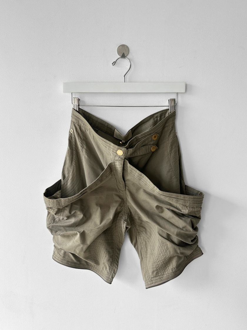 GAETANO NAVARRA - S/S 2004 2 IN 1 TROUSERS SHORTS WITH ZIP DETAILS