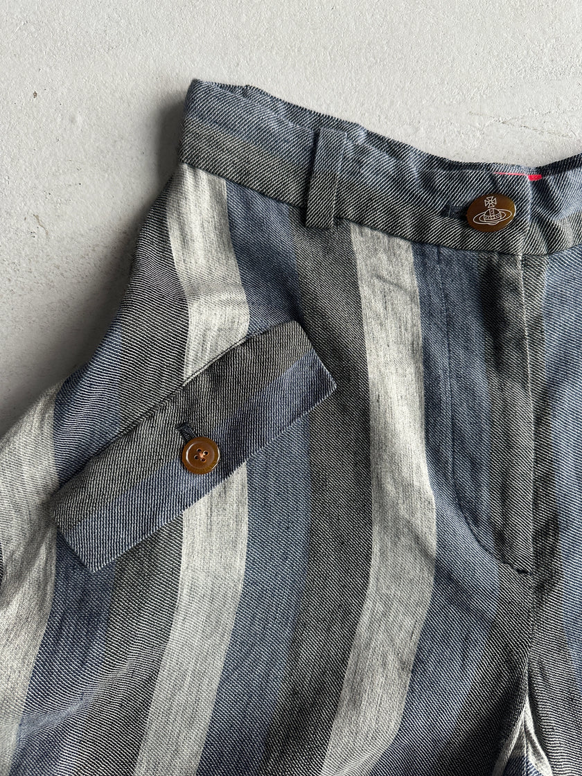 VIVIENNE WESTWOOD - 2000s SCULPTURAL LINEN TROUSERS