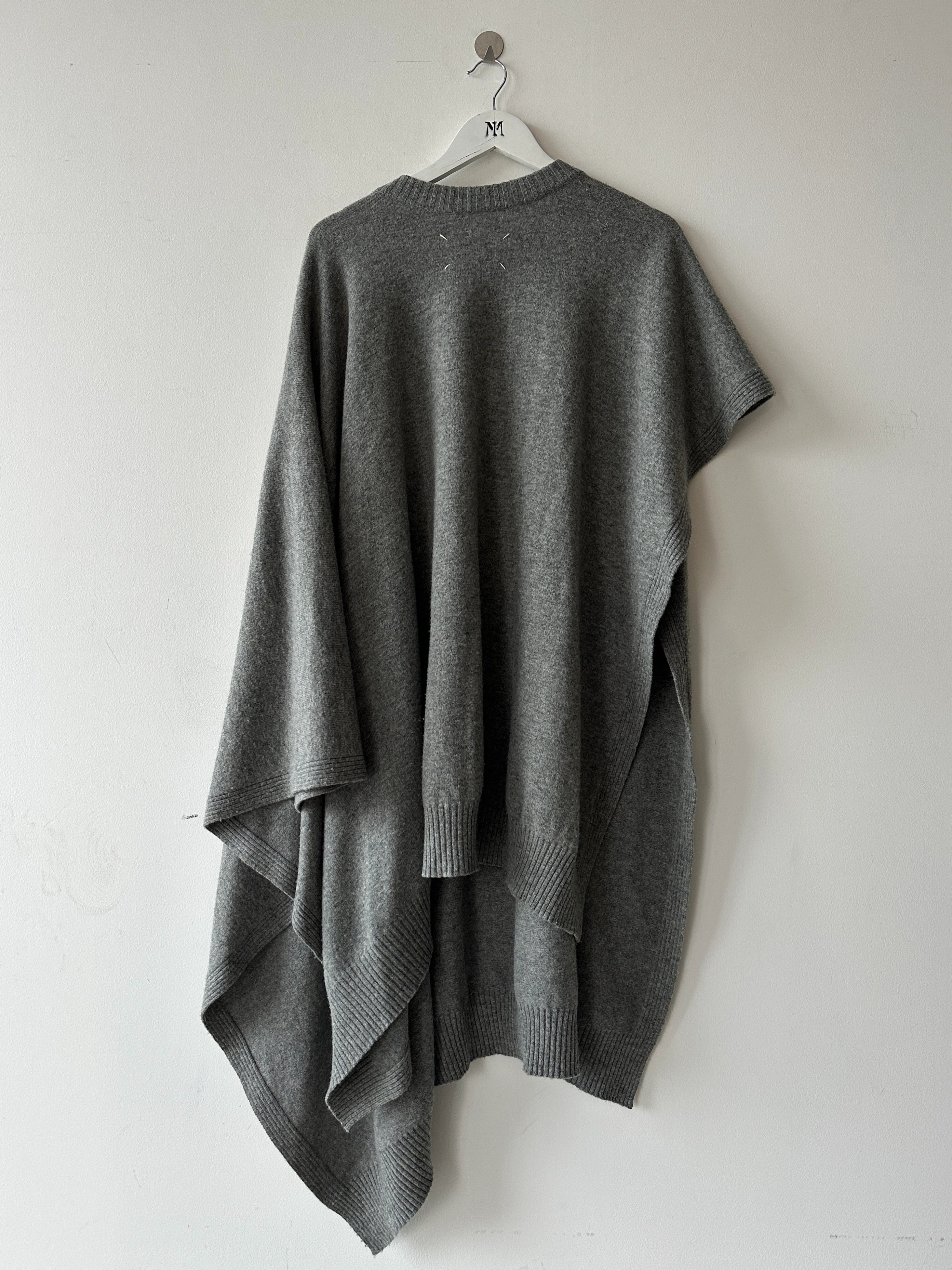 MAISON MARGIELA - F/W 2019 ASYMMETRIC PONCHO STYLE ONE SLEEVE KNIT JUMPER