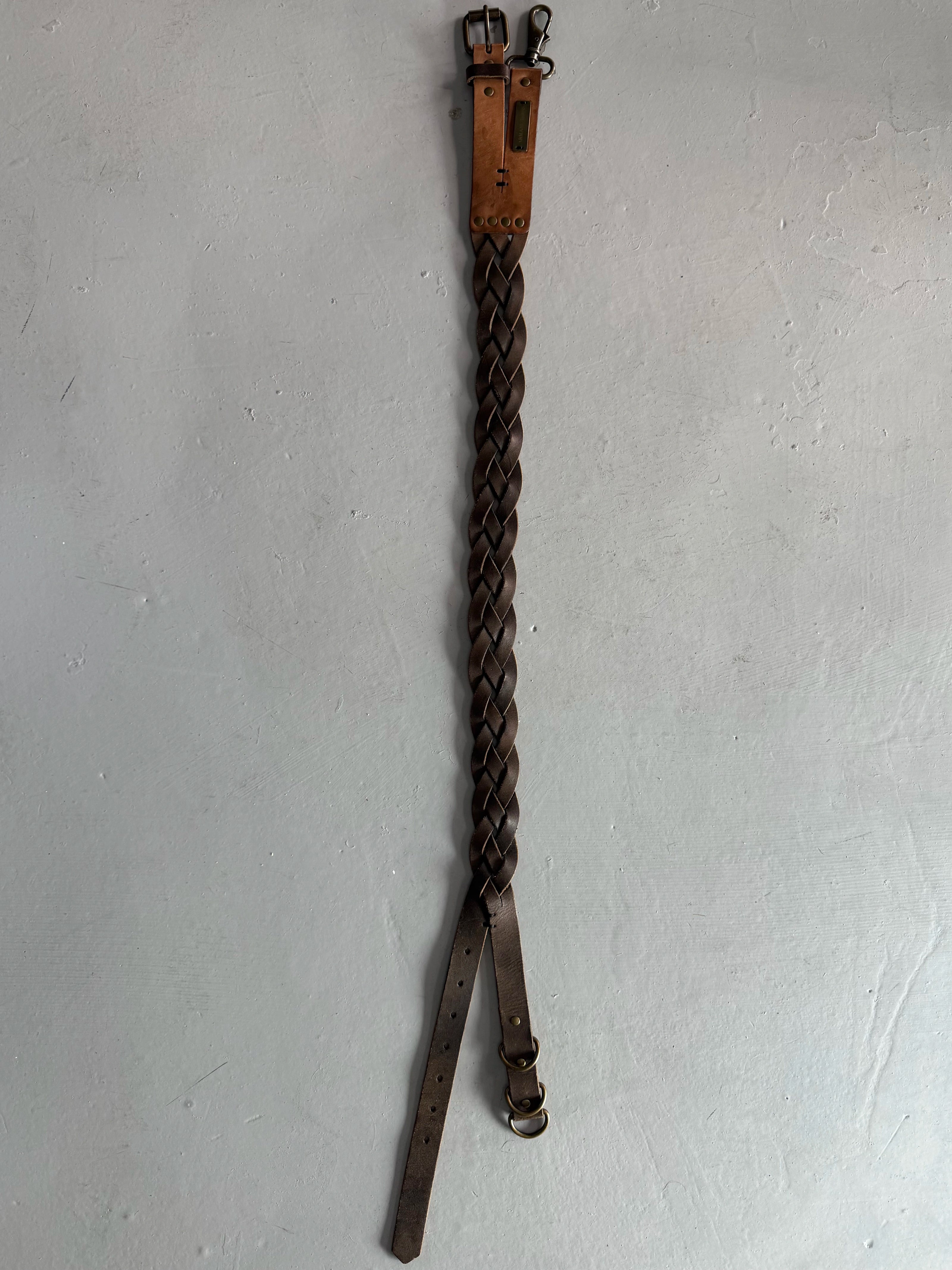 ARMANI JEANS - early 2000s BRAIDED LEATHER BELT