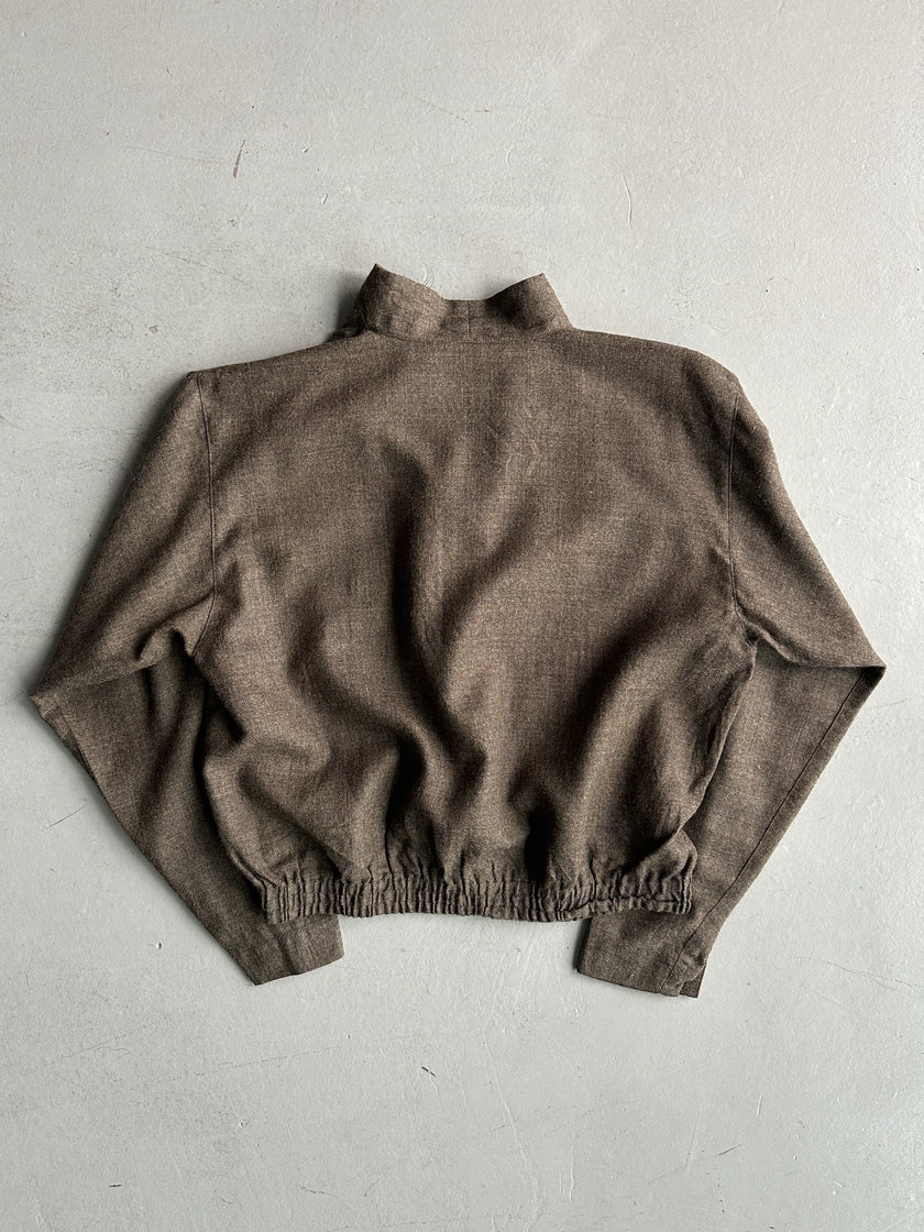 PLANTATION ISSEY MIYAKE - 1980s DRAPED COLLAR BOXY FIT BLOUSE