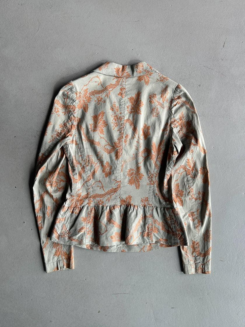 DRIES VAN NOTEN - 1990s FLORAL PATTERN LIGHT BLAZER